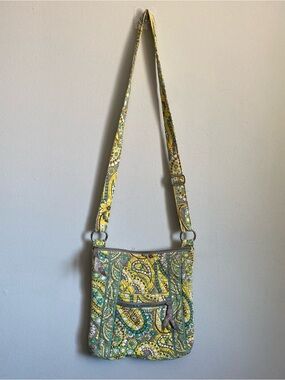 Vera Bradley Lemon Parfait Yellow paisley hipster crossbody bag